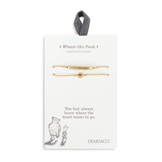 Winnie-the-Pooh Layered Bracelet - Follow Your Heart by Demdaco - The Feet always know where the heart wants to go