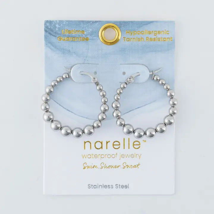 Bubble Hoop Pin Catch Earrings Narelle Waterproof Jewelry
