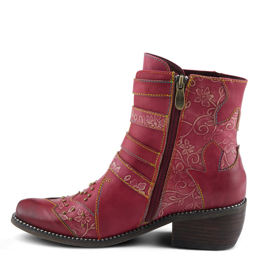 RODEHA BOOTS - Bordeaux Victorian-inspired booties by L`ARTISTE