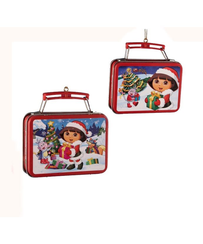 SWIPPER WITH DORA THE EXPLORER MINI LUNCH BOX ORNAMENT 3.18IN BY KURT ADLER