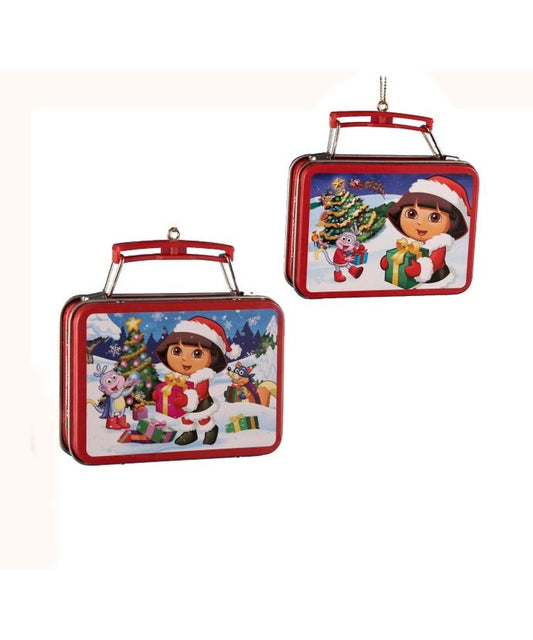 SWIPPER WITH DORA THE EXPLORER MINI LUNCH BOX ORNAMENT 3.18IN BY KURT ADLER