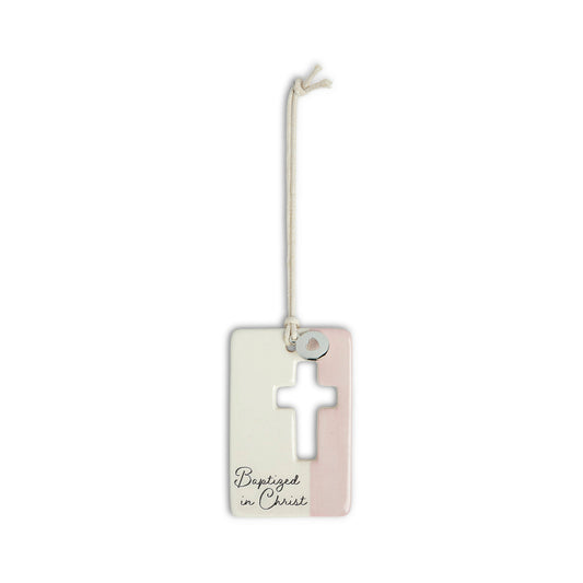 Baptism Token Baptized in Christ Baby's Baptism May God bless this baby girl- Pink by Demdaco