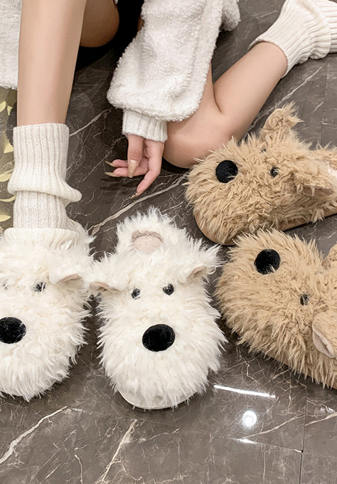 Fluffy Dog slippers