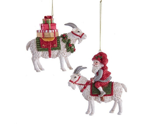 Goat With Presents 3.75in Ornament By Kurt Adler