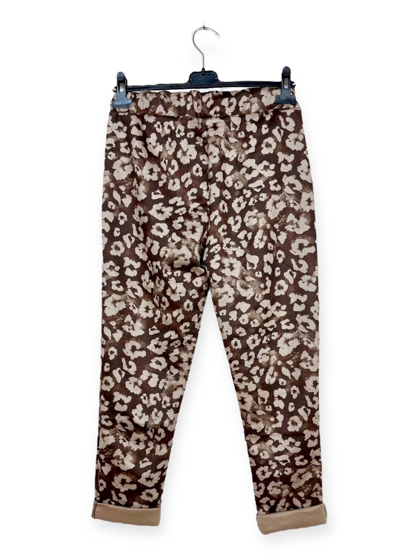 Tan Jungle Patterned Jogger Pants: Pattern 13 One Size Fits Most