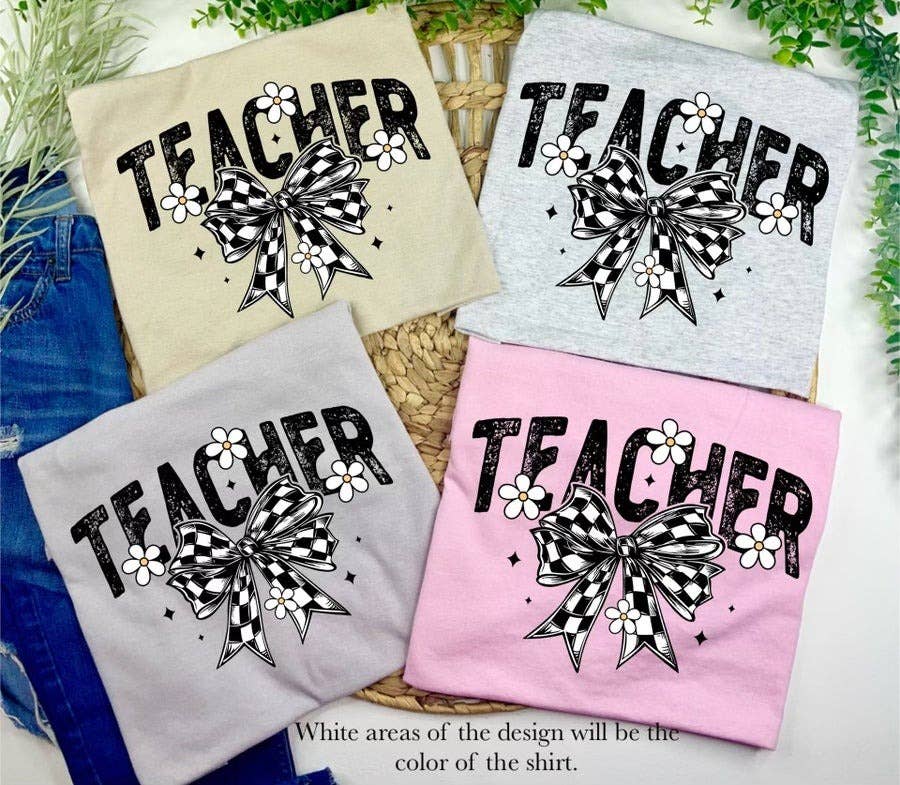 Teacher with Bow and Flowers (T-Shirt)
