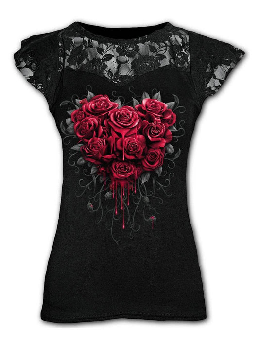 Lady Sexy Rose Print T-shirt