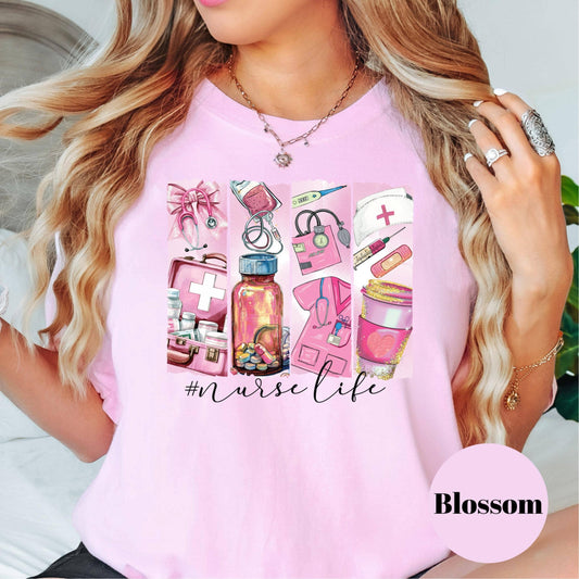 Nurse Life Shirt, Cute Nurse Tee, Comfort Colors® Nursing Shirt, Medical Worker Gift, RN Shirt, Nurse Appreciation Gift