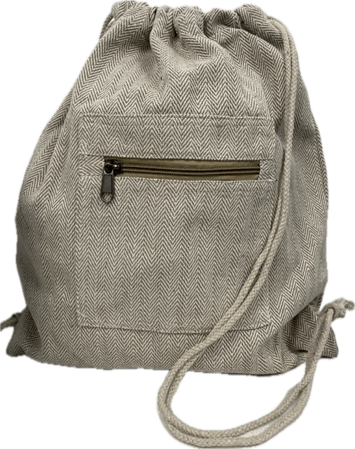 Drawstring natural tone cotton bag