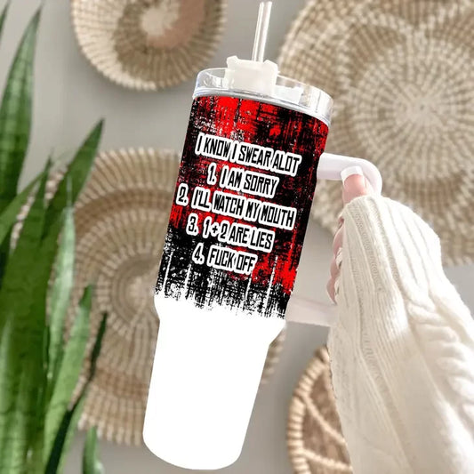 I CUSS 40OZ STEEL TUMBLER