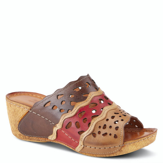 FOOTY Brown Multi Sandal by Spring Step