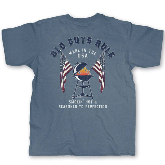 American BBQ Smokin' Hot & Seasoned To Perfection Men's Old Guys Rule -