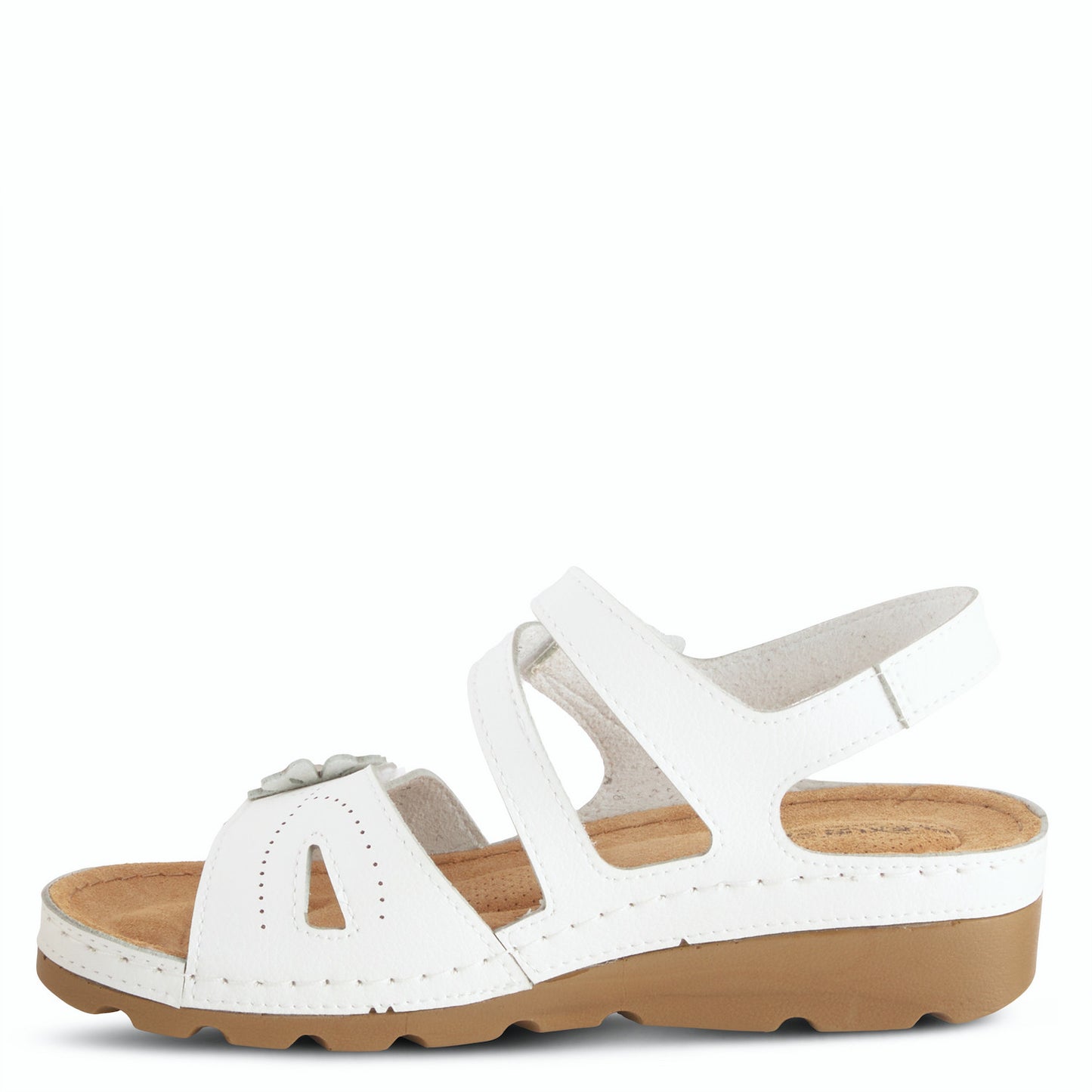 Poncia White Backstrap Sandal by Flexus