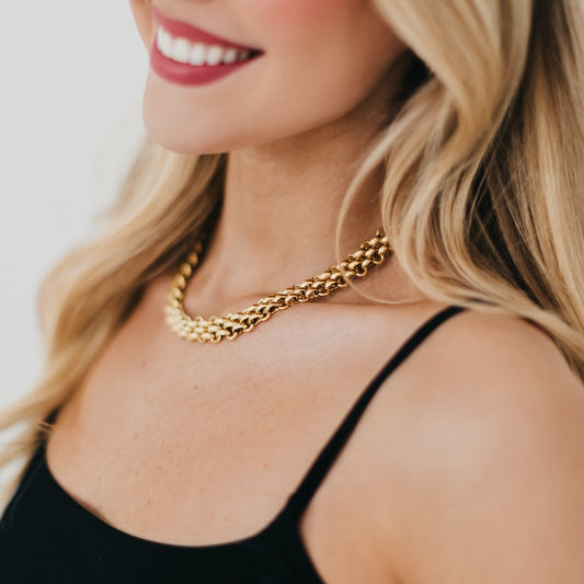Elise Woven Chain Necklace - WATERPROOF