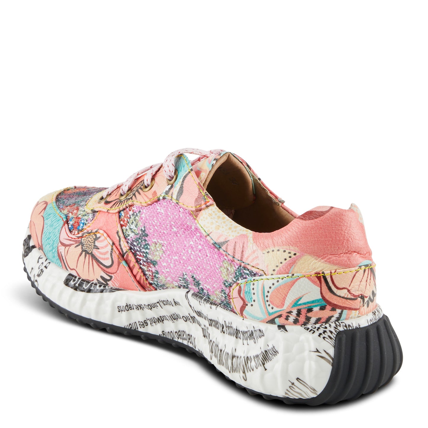 Cabaret Pink Multi Leather Combo sneaker by L`ARTISTE