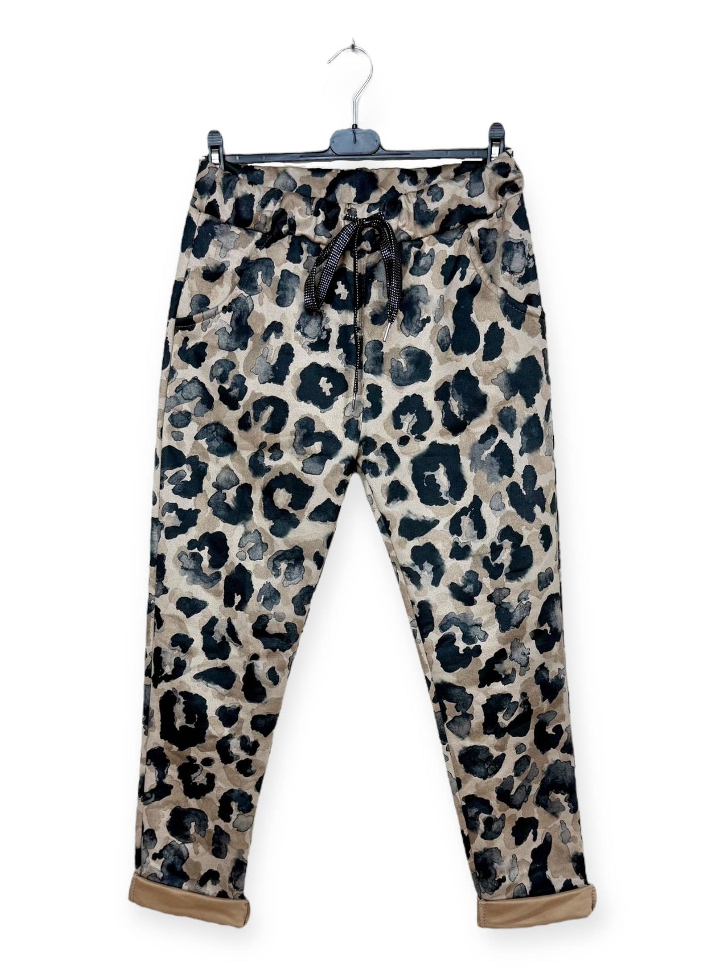 Leopard Spotted Patterned Jogger Pants: Pattern 12 One Size Fits Most