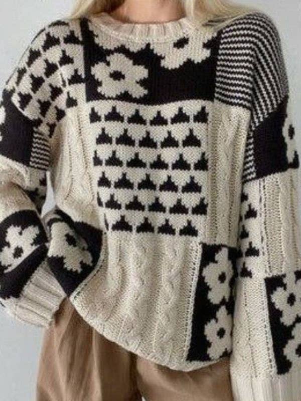 Floral Knit Sweater