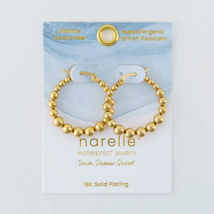 Bubble Hoop Pin Catch Earrings Narelle Waterproof Jewelry