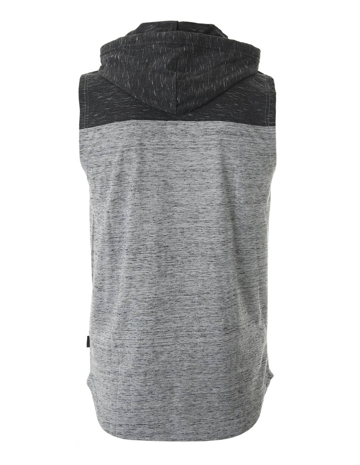 ZIMEGO Men's Color Block Sleeveless Workout Hooded Tank