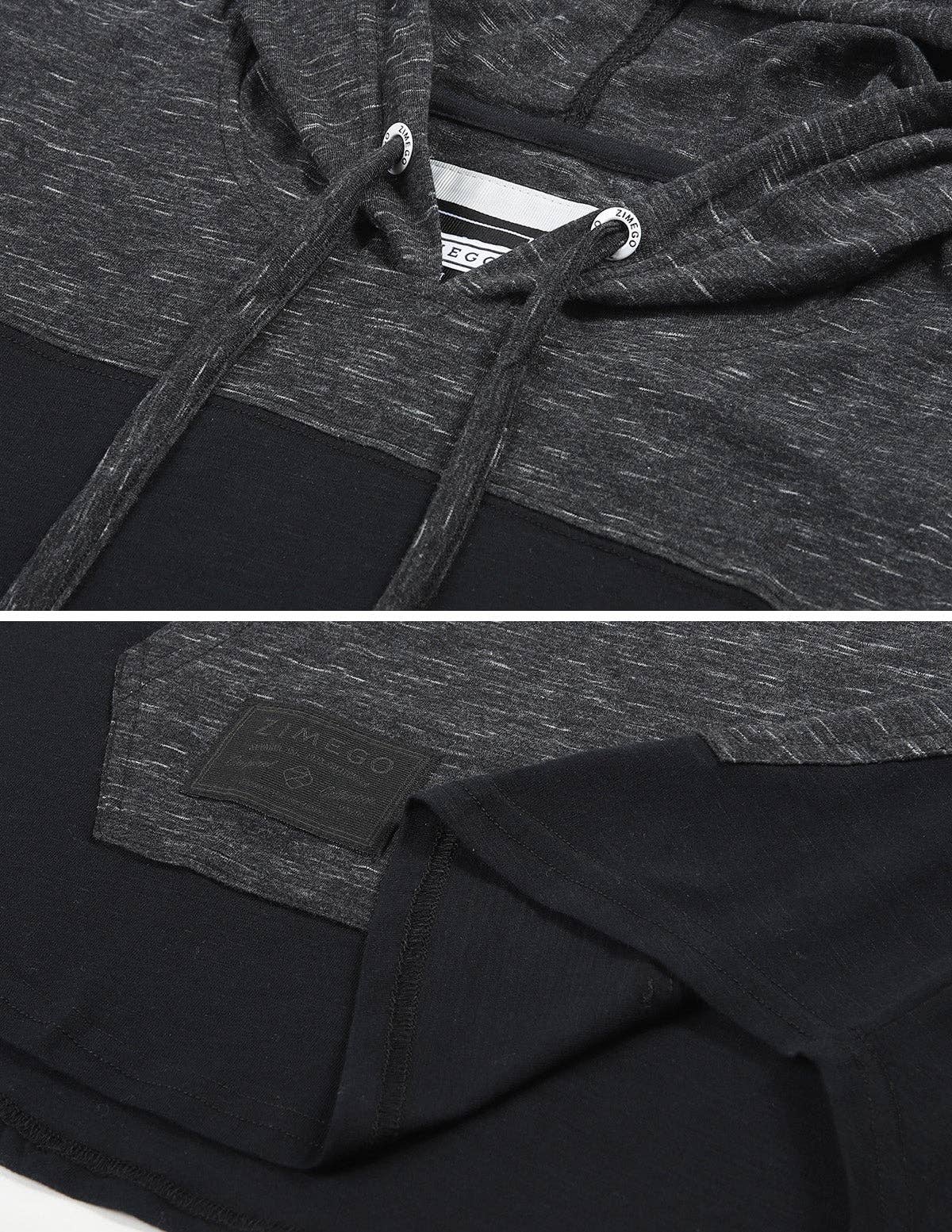 ZIMEGO Men's Color Block Sleeveless Workout Hooded Tank