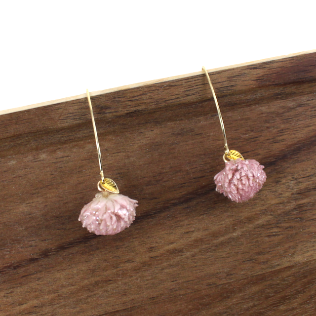 Hand Pressed Flower Brass Earrings