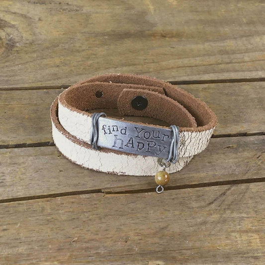 FIND YOUR HAPPY WRAP BRACELET WITH BEAD