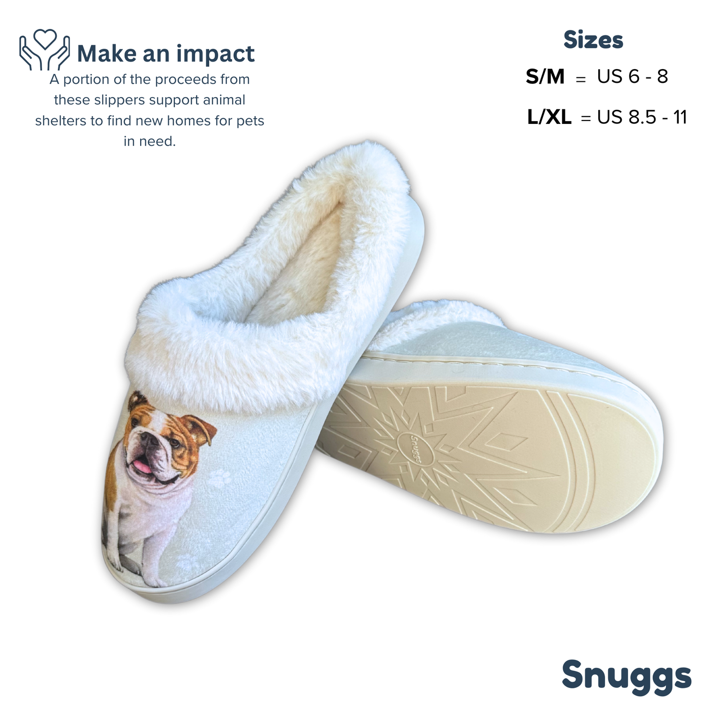 Bulldog Snuggs Slipper - Comfy - Pet lovers
