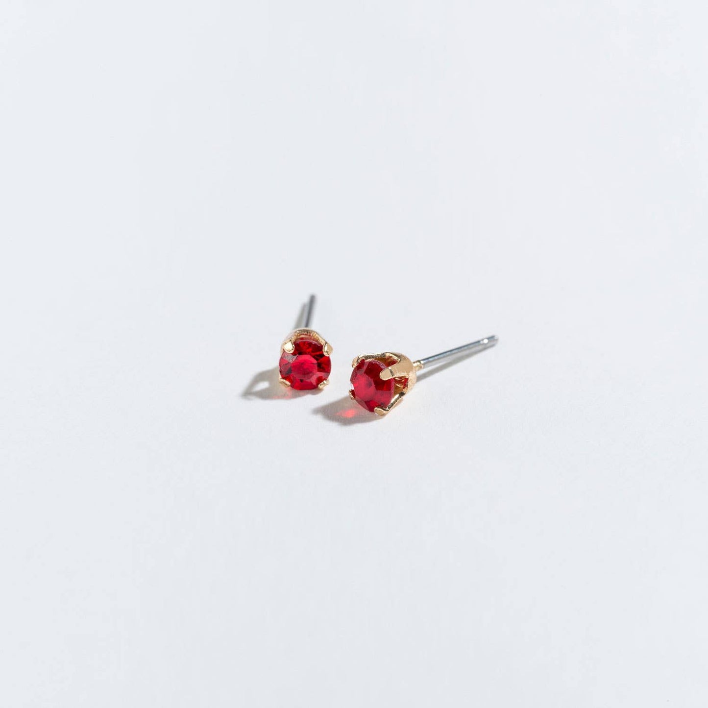 Solitaire Round Cut Birth Stone Ear Sense Stud Earrings