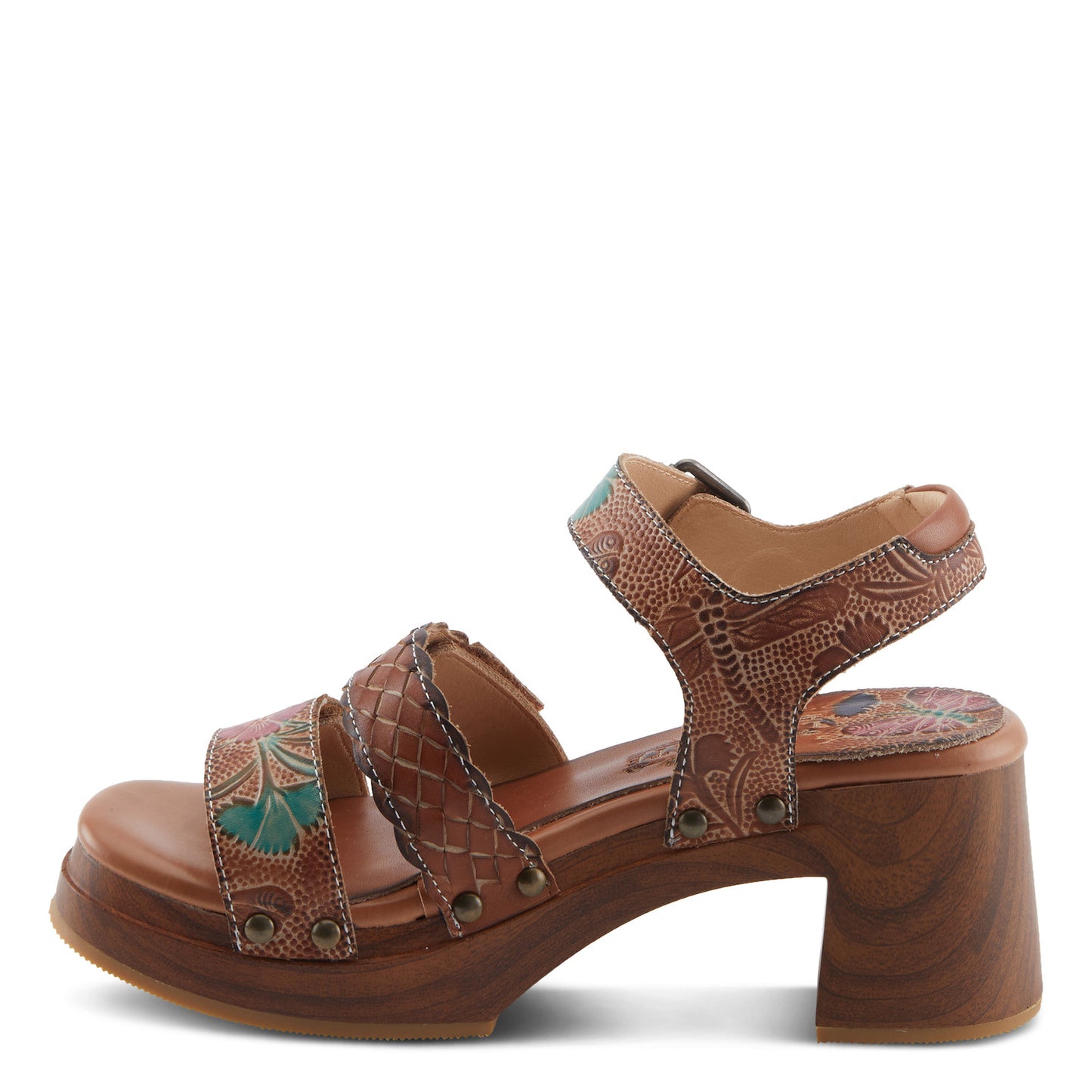 RETROPEL Vintage-inspired open-toe sandal BROWN Multi Sandal by L`ARTISTE