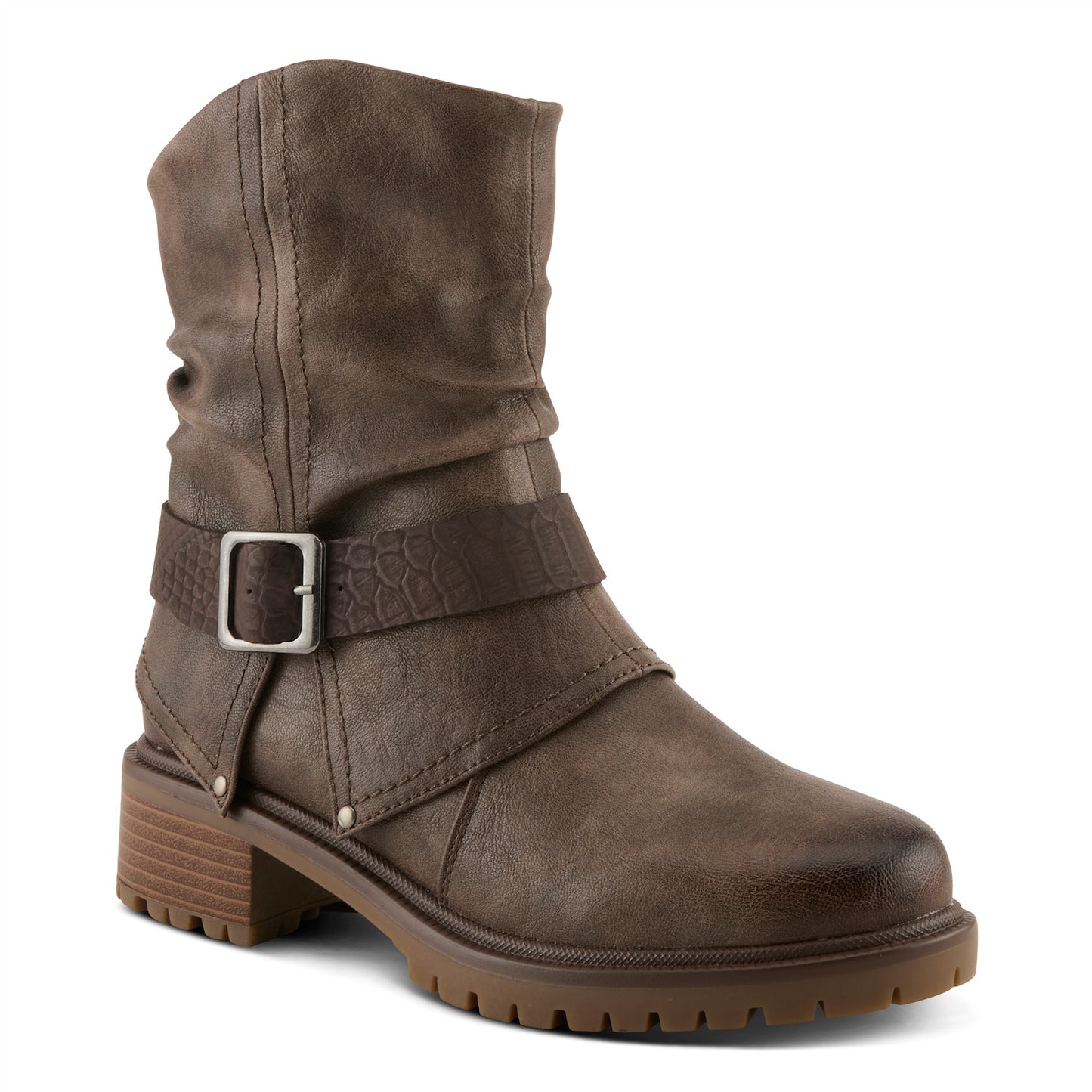 MACARIO Taupe Tough Rugged Charm Boot by Patrizia