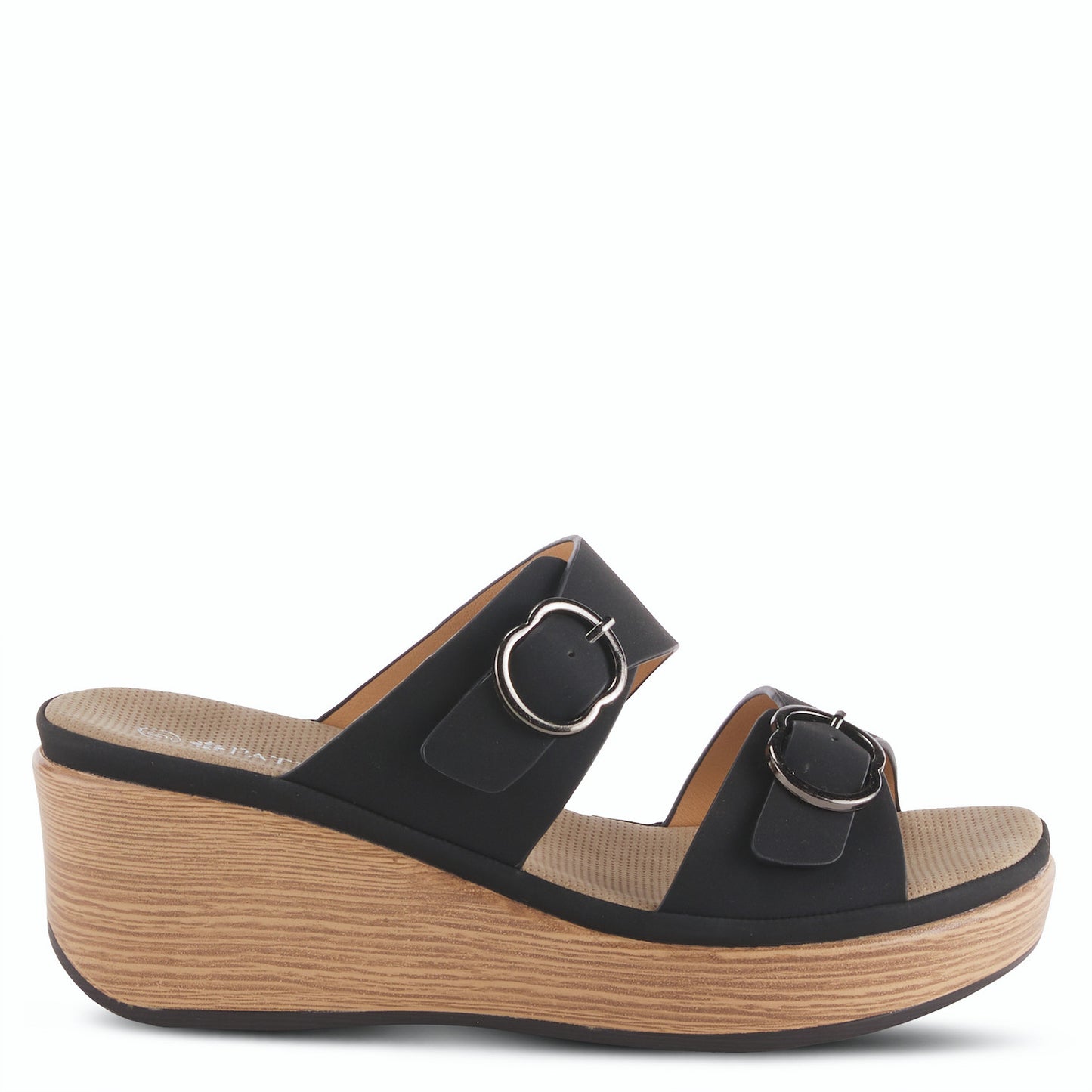 SHANIHO-B Chic Platform Wedged Slip-on Black Sandal by Patrizia  Size: 8.5 (39)