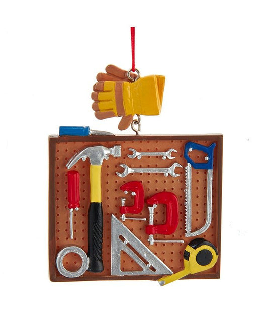 Tools On Pegboard Ornament For Personalization 4in by Kurt Adler