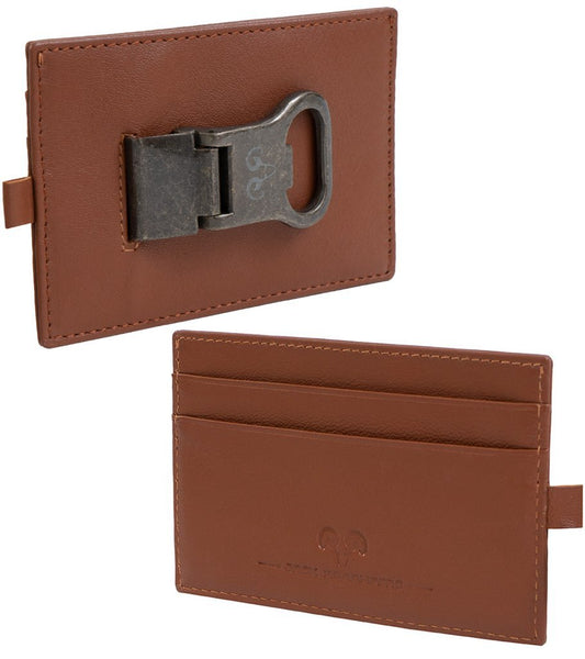 Cognac JACK ABRAHAMS GOAT NAPPA LEATHER CARD CASE WALLET