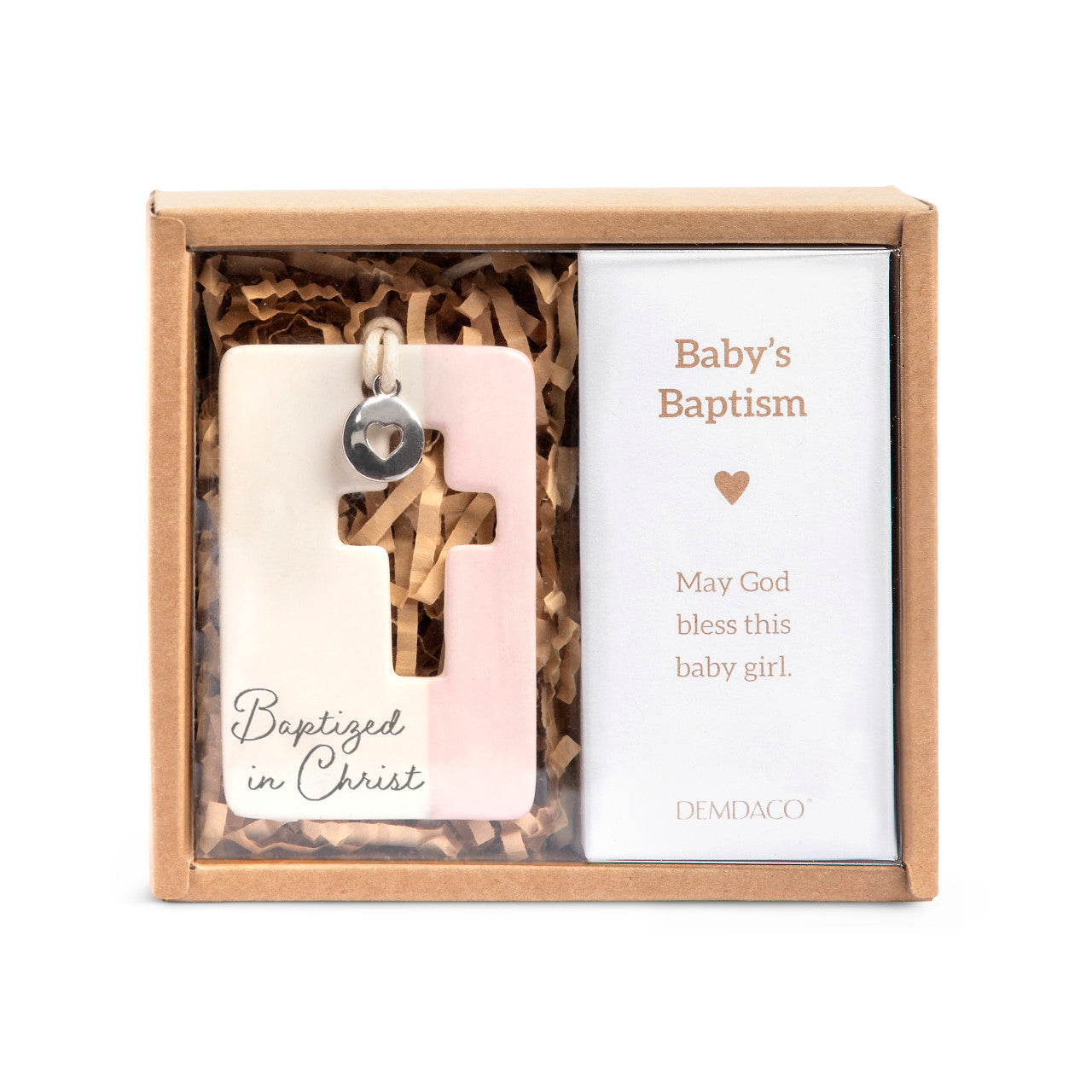 Baptism Token Baptized in Christ Baby's Baptism May God bless this baby girl- Pink by Demdaco