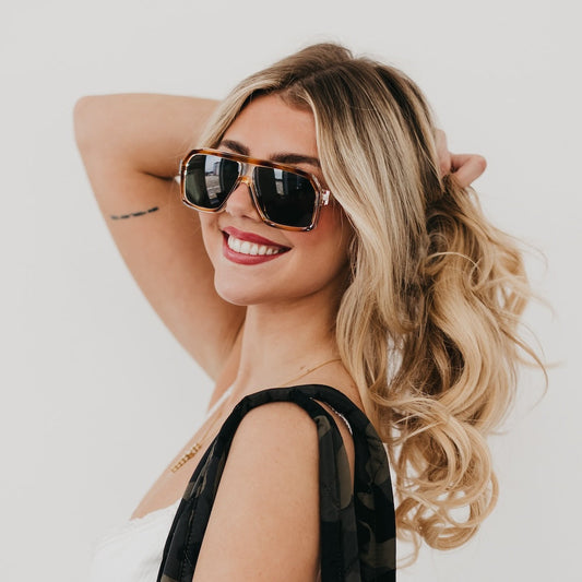 Leah Retro Oversized Aviator Sunglasses