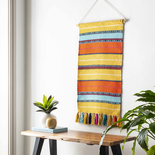 Ligaya Colorful Striped Bohemian Wall Hanging