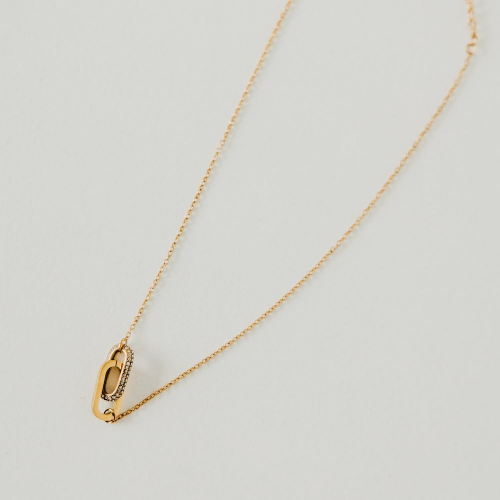 Linked with Diamonds Chain Necklace - WATERPROOF