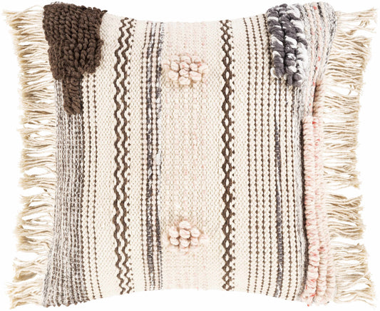 Lenorah Pink&White Textured Throw Pillow - Clearance