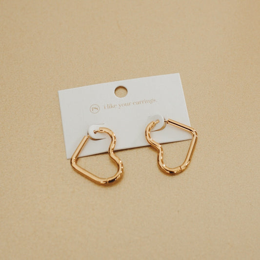 Love On My Mind Heart Hoop Earrings - WATERPROOF