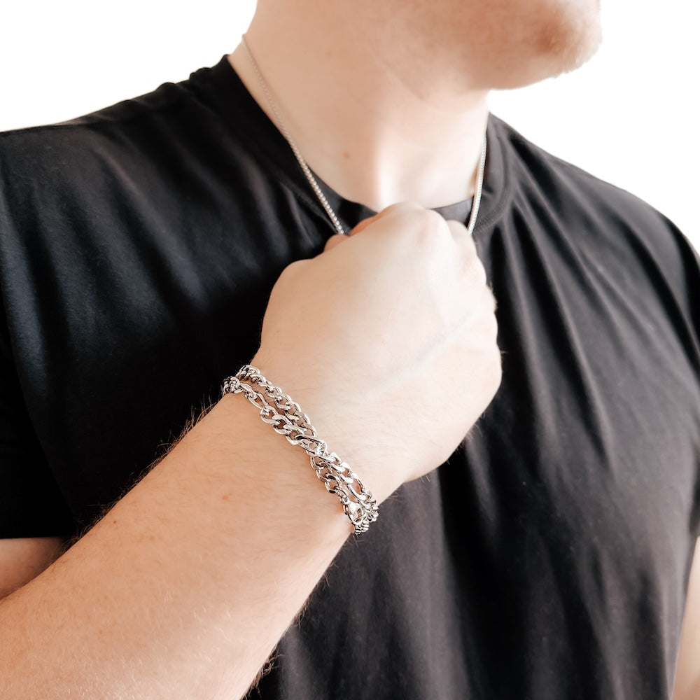 Lorenzo L'uomo Mens Collection Double Bracelet