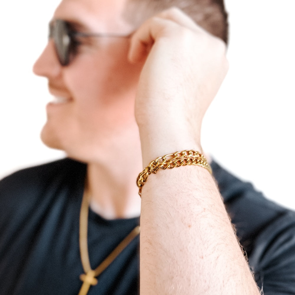 Lorenzo L'uomo Mens Collection Double Bracelet