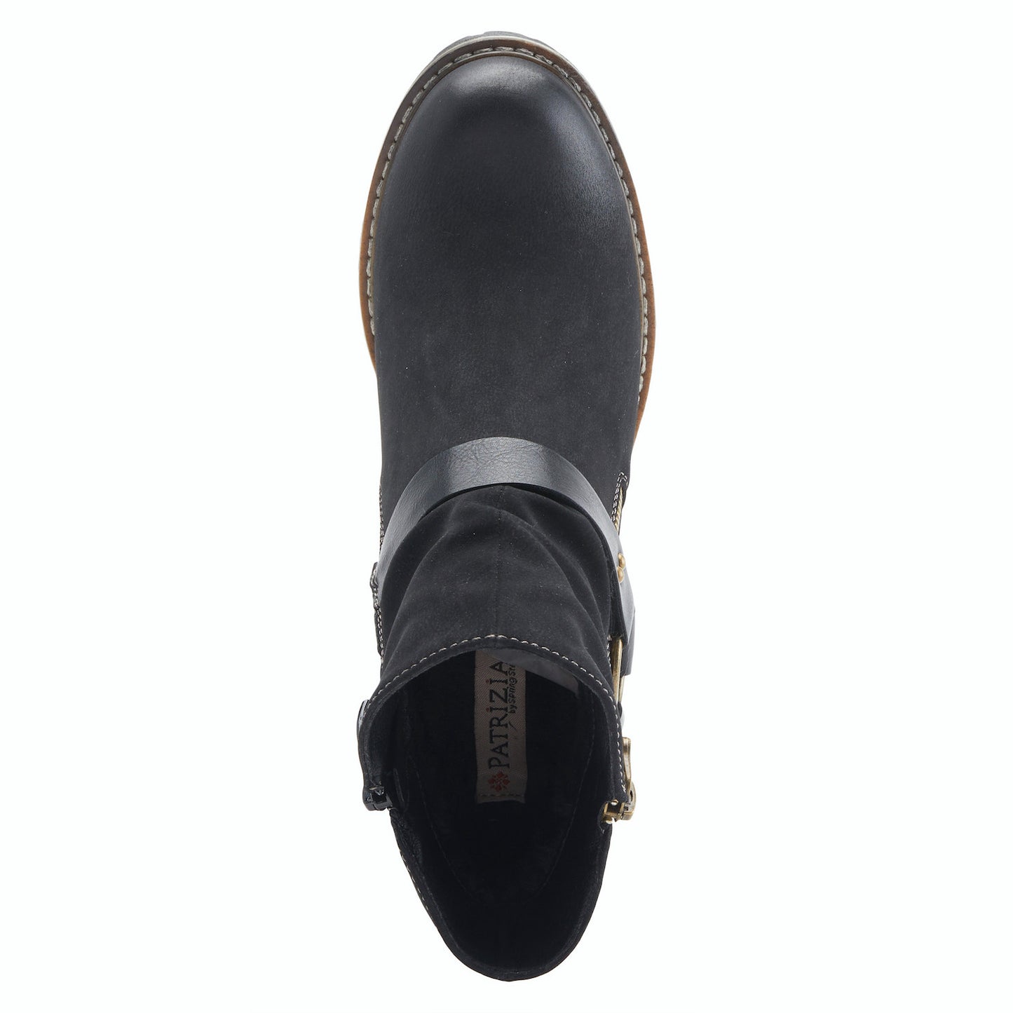 Firewood Black Lug Sole Bootie By Patrizia