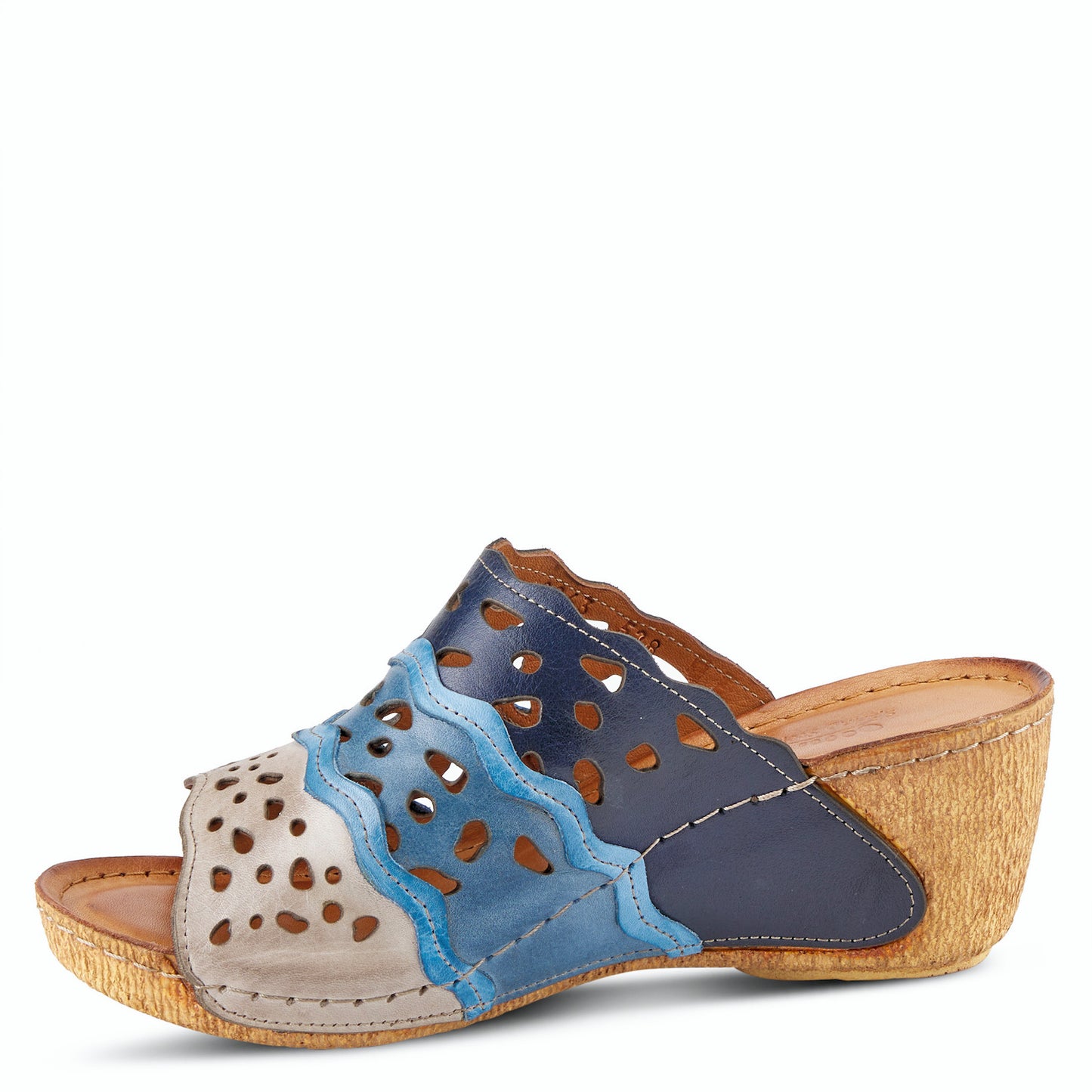 FOOTY Blue Multi Sandal by Spring Step