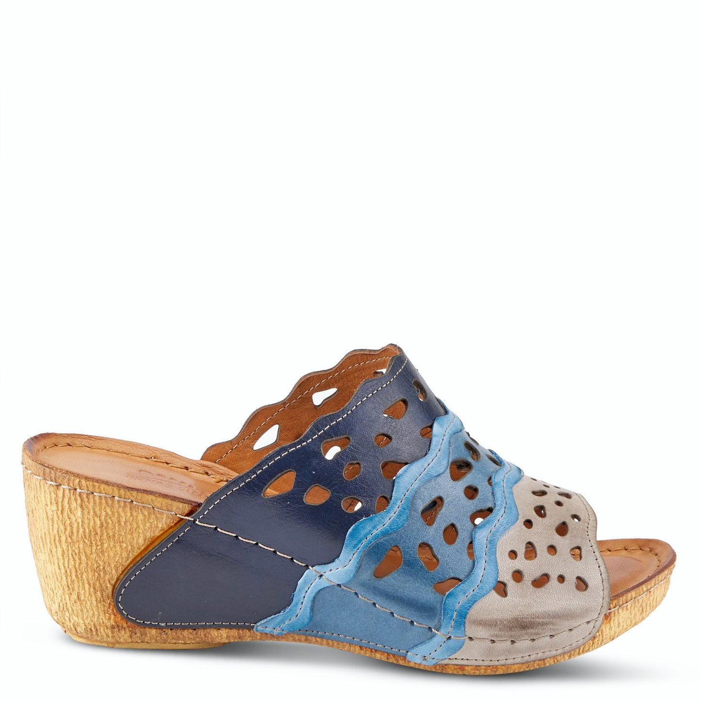 FOOTY Blue Multi Sandal by Spring Step