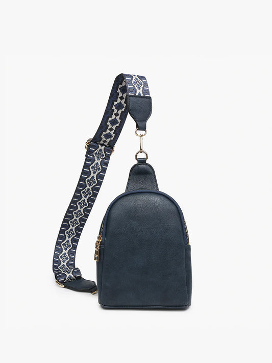 Ellen Vegan Guitar Strap Sling Navy Bag by Jen & Co