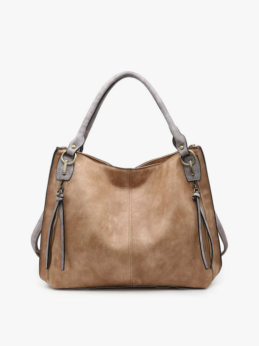 Connar Vegan Distressed Tan Tote by Jen & Co