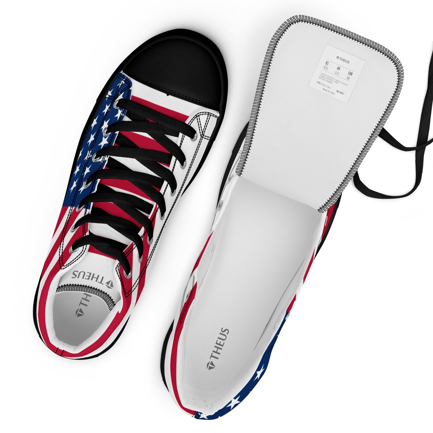 THEUS Men’s high top USA canvas shoes