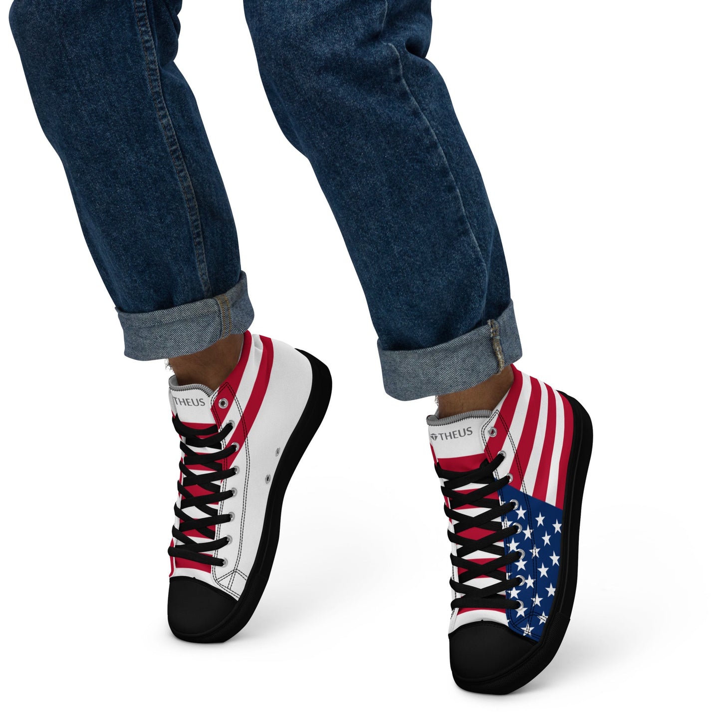 THEUS Men’s high top USA canvas shoes