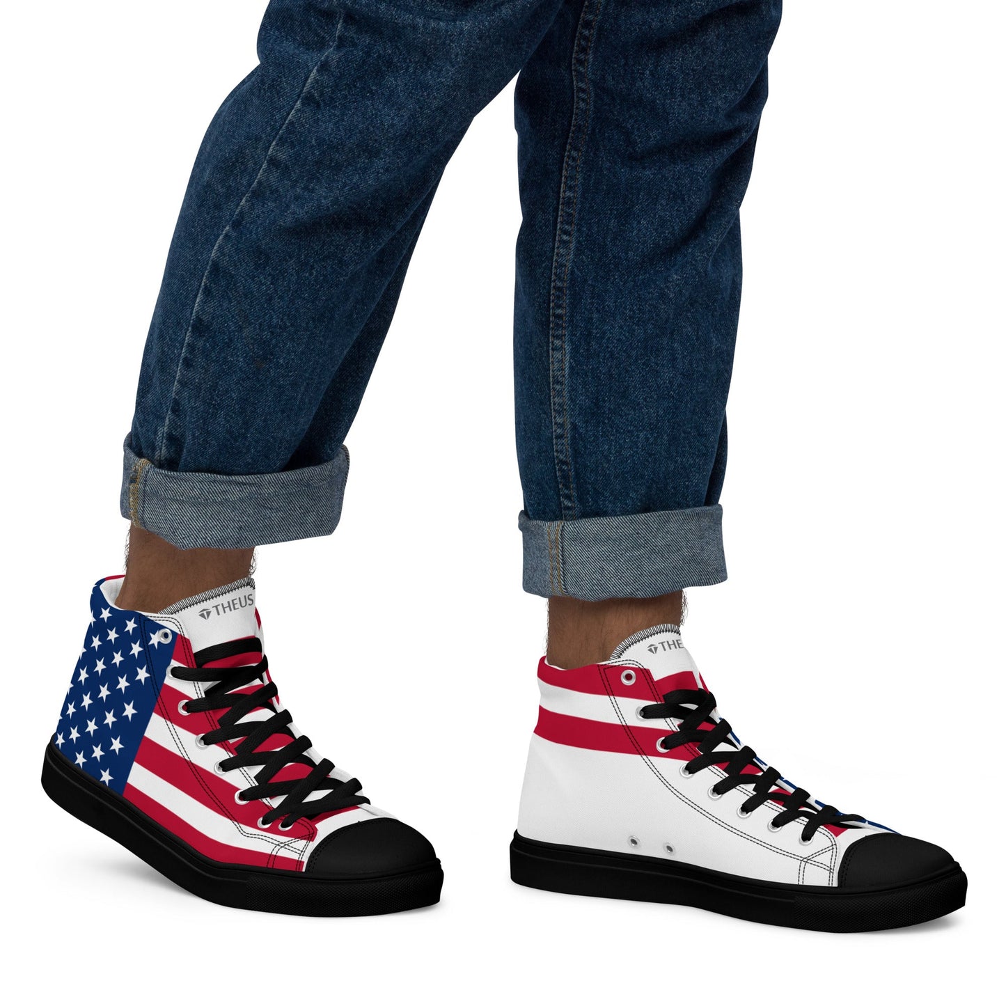 THEUS Men’s high top USA canvas shoes