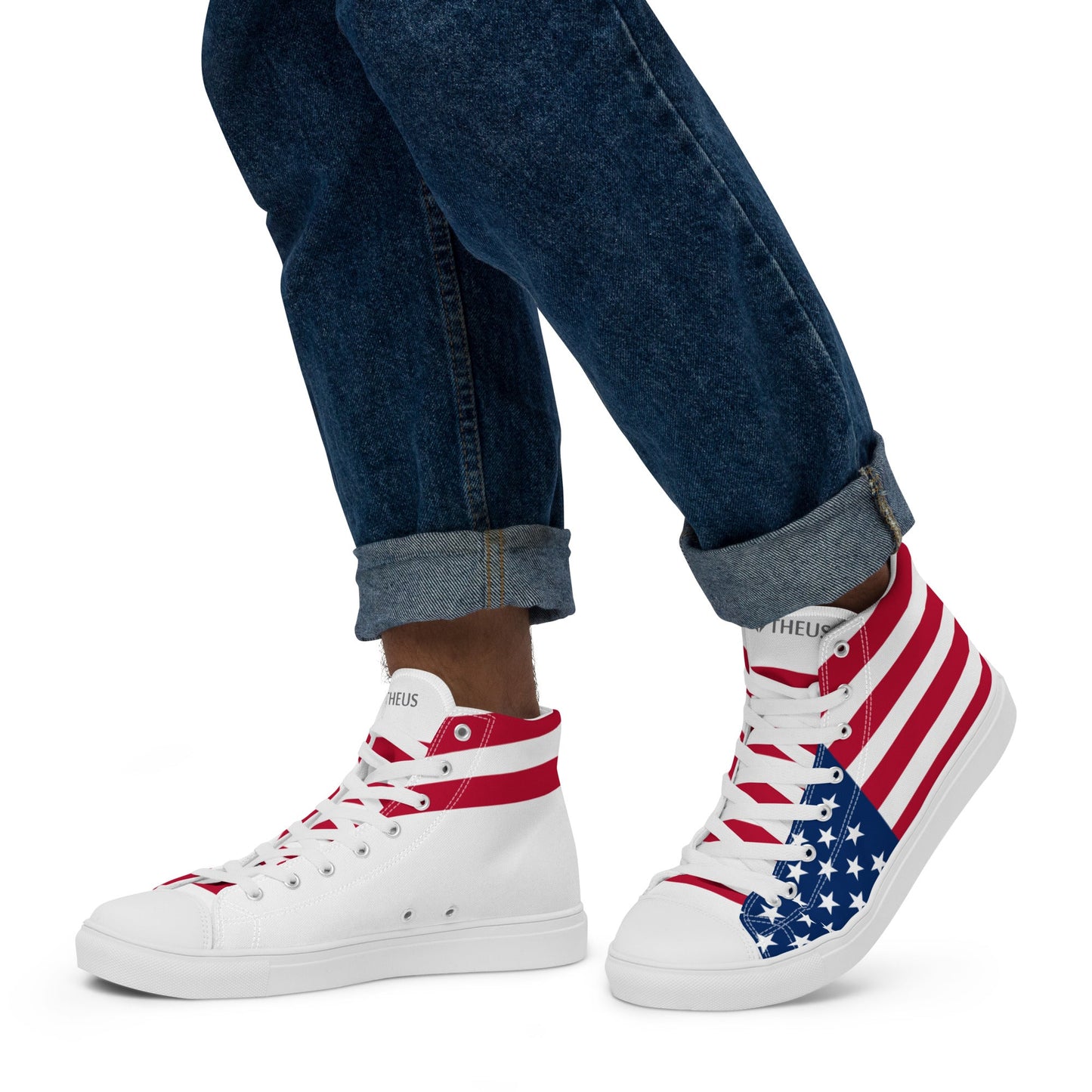 THEUS Men’s high top USA canvas shoes